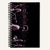 ピンクのX線スケルトンシティシーン ノートブック (正面)