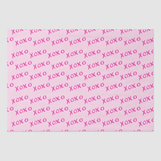 ピンクのXOXOのハグとキスはバレンタインデーを繰り返す 薄葉紙 (正面)