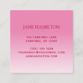 ピンクはっきりしたがかった赤いモノグラムの風船 スクエア名刺 (裏面)