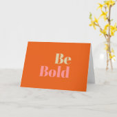 ピンクはっきりしたとやる気を起こさせるオレンジ色のことわざ カード (黄色い花)