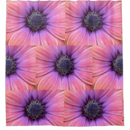 ピンクはっきりしたとオレンジのデイジー シャワーカーテン