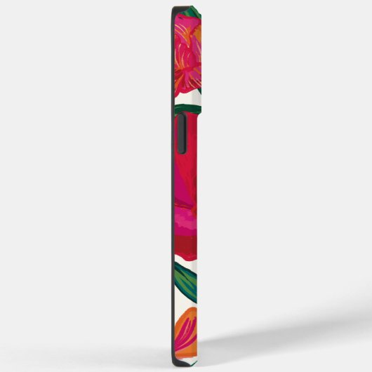 ピンクはっきりしたとオレンジのフローラ名パーソナライズされた Case-Mate iPhoneケース (裏面 / 右)