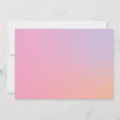 ピンクはっきりしたとオレンジの卒業写真 案内状 (裏面)