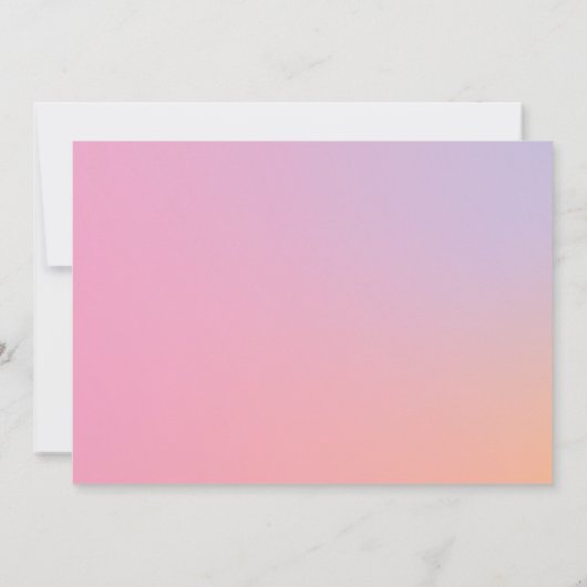 ピンクはっきりしたとオレンジの卒業写真 案内状 (裏面)