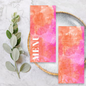 ピンクはっきりしたとオレンジの抽象芸術ウォーター結婚カラー メニュー