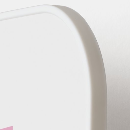 ピンクはっきりしたとホットピンクモノグラムイニシャル ピックルボールラケット (左詳細)