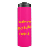 ピンクはっきりしたと明るいオレンジの誕生祝い タンブラー (正面)