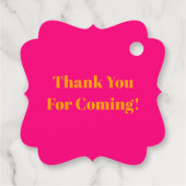 ピンクはっきりしたと明るいオレンジの誕生祝い フェイバータグ (裏面)