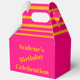 ピンクはっきりしたと明るいオレンジの誕生祝い フェイバーボックス