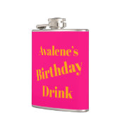 ピンクはっきりしたと明るいオレンジの誕生祝い フラスク (左)