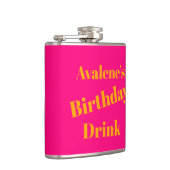 ピンクはっきりしたと明るいオレンジの誕生祝い フラスク (右)