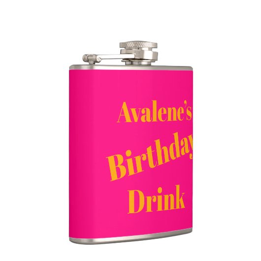 ピンクはっきりしたと明るいオレンジの誕生祝い フラスク (右)