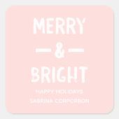 ピンクはっきりしたと明メリーるいギフトのシール スクエアシール (正面)