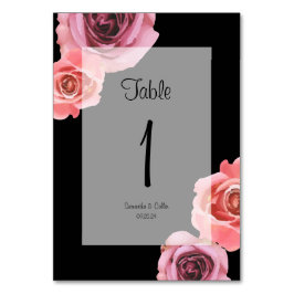 ピンクはっきりしたと紫の春バラ テーブルナンバー