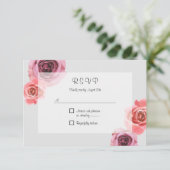 ピンクはっきりしたと紫の春バラ 出欠カード (スタンド正面)