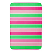 ピンクはっきりしたと緑のストライプ バスマット (正面縦)