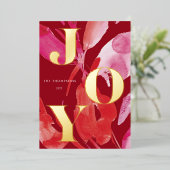 ピンクはっきりしたと赤のジョイ 箔シーズンカード (立ち正面)