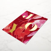 ピンクはっきりしたと赤のジョイ 箔シーズンカード (回転した状態)