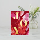 ピンクはっきりしたと赤のジョイ 箔シーズンポストカード (立ち正面)