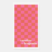 ピンクはっきりしたと赤のチェッカーボードのカスタムウェディング (正面)