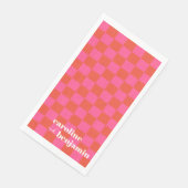 ピンクはっきりしたと赤のチェッカーボードのカスタムウェディング (コーナー)