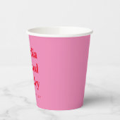 ピンクはっきりしたと赤のレトロのカスタムウェディング 紙コップ (左)