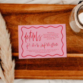 ピンクはっきりしたと赤の波状のフレームの詳細カード エンクロージャーカード