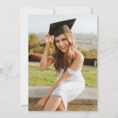 ピンクはっきりしたと赤の2025写真卒業パーティー 招待状 (裏面)