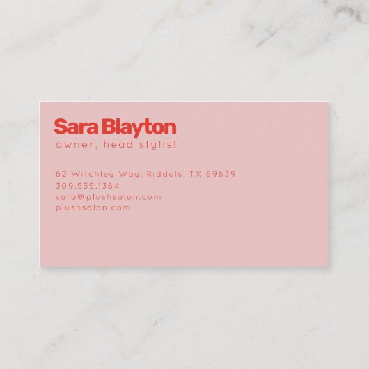 ピンクはっきりしたと赤モダンパーソナライズされた 名刺 (裏面)