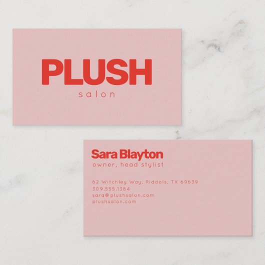 ピンクはっきりしたと赤モダンパーソナライズされた 名刺 (正面/裏面)