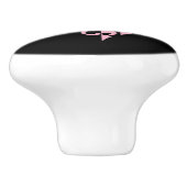 ピンクはっきりしたと黒のフィリグリーハート セラミックノブ (側面)