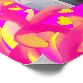 ピンクはっきりしたのオレンジ色の写真の結婚ウェルカムサイン ポスター (角)