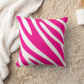 ピンクはっきりしたのゼブラストライプ クッション (ブランケット)