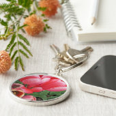 ピンクはっきりしたのチューリップ花写真 キーホルダー (側面)