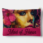 ピンクはっきりしたのハイビスカス及び女性用アクセサリーポーチ アクセサリーポーチ (裏面)