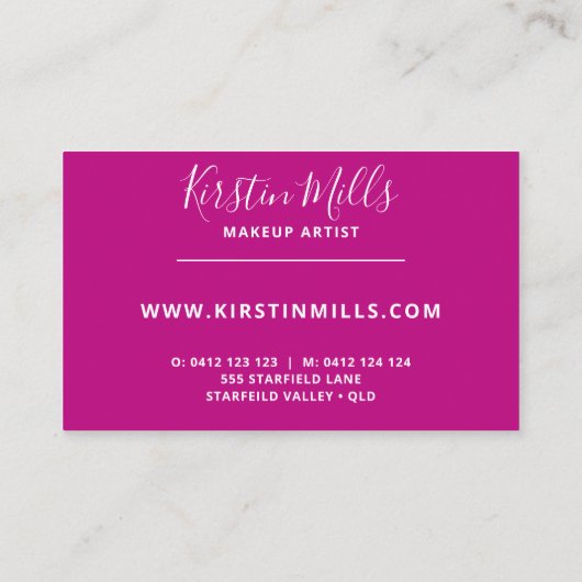 ピンクはっきりしたのフェミニングリッター 名刺 (裏面)