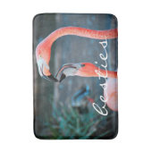 ピンクはっきりしたのフラミンゴBestiesの友達の写真かわいいおもしろい バスマット (正面縦)