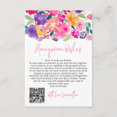 ピンクはっきりしたのフローラ水色Qrハネムーンの願い エンクロージャーカード (正面)