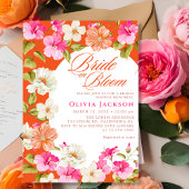 ピンクはっきりしたのフローラ花嫁の開花ブライダルシャワー 招待状