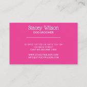 ピンクはっきりしたのポープリントドッグウォーカー | ペットシッター 名刺 (裏面)