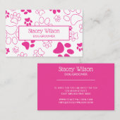 ピンクはっきりしたのポープリントドッグウォーカー | ペットシッター 名刺 (正面/裏面)