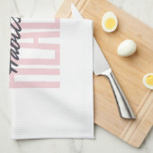 ピンクはっきりしたの健康的な生活習慣キッチンタオル キッチンタオル (四つ折り)