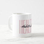 ピンクはっきりしたの健康的な生活習慣 コーヒーマグカップ (正面左)