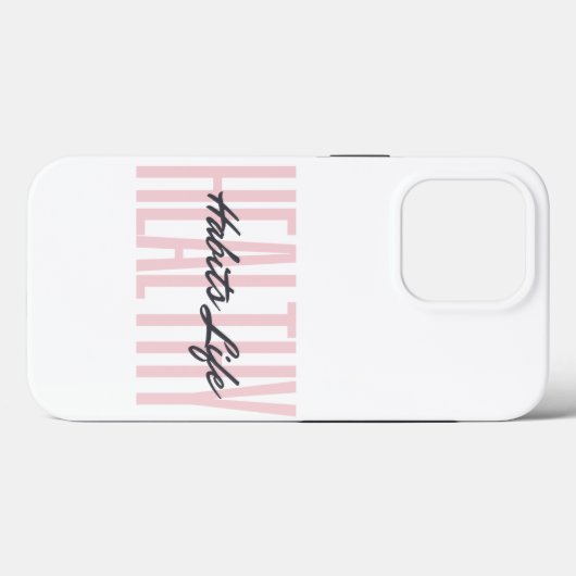 ピンクはっきりしたの健康的な習慣の生活iPhone 13プロケース Case-Mate iPhoneケース (裏面 (横))