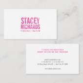 ピンクはっきりしたの印グランジ押された文字名刺 名刺 (正面/裏面)