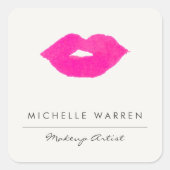 ピンクはっきりしたの唇の水の色メイクアップアーティスト スクエアシール (正面)