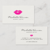 ピンクはっきりしたの唇の水の色メイクアップアーティスト 名刺 (正面/裏面)