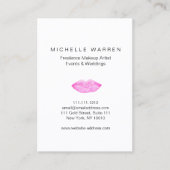 ピンクはっきりしたの唇の水の色メイクアップアーティスト 名刺 (正面)