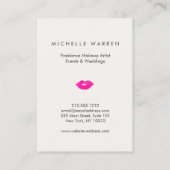 ピンクはっきりしたの唇の水の色メイクアップアーティスト 名刺 (裏面)