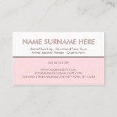 ピンクはっきりしたの家畜獣医 名刺 (裏面)